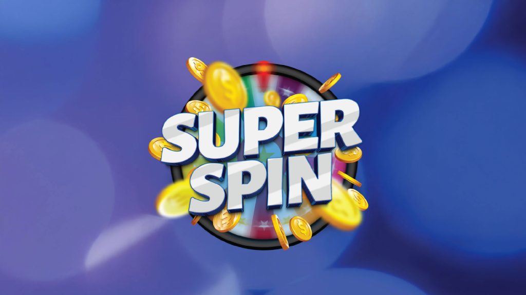 Bright spinning wheel graphic with coins